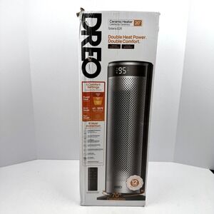 Dreo Ceramic Tower Heater DTSH03 1500W Digital 70° Oscillation New Silver Remote